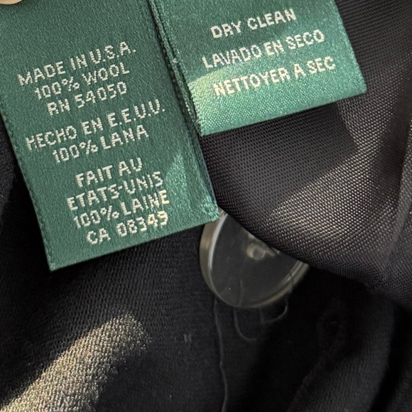 Vintage Ralph Lauren Noir Crest Wool Black Double Breasted Blazer - Picture 9 of 11